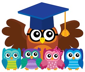 Image showing Owl teacher and owlets theme image 4
