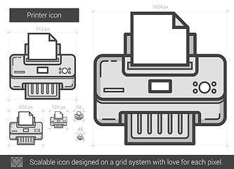 Image showing Printer line icon.