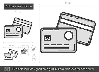 Image showing Online payment line icon.