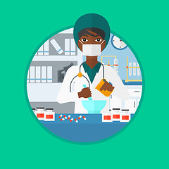 Image showing Pharmacist preparing medication.