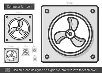 Image showing Computer fan line icon.