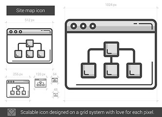 Image showing Site map line icon.