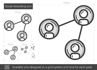 Image showing Social networking line icon.