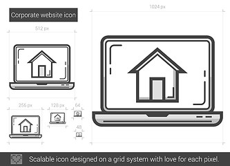 Image showing Corporate website line icon.