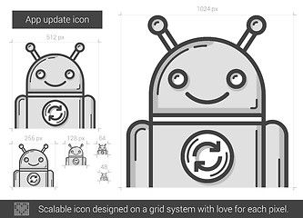 Image showing App update line icon.