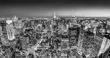 Image showing New York City Manhattan downtown skyline.