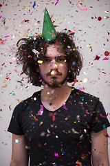 Image showing confetti man on party