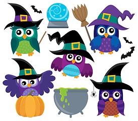 Image showing Owl witches theme set 1