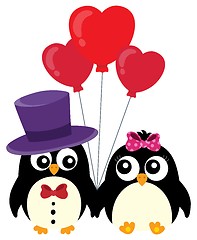 Image showing Valentine penguins theme image 1