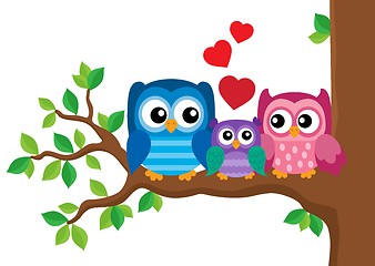 Image showing Owl family theme image 2