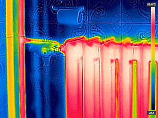 Image showing Infrared Thermal Image of Radiator Heater in house