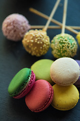 Image showing French colorful macarons