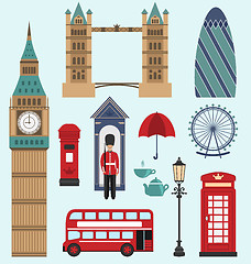 Image showing London,United Kingdom Flat Icons