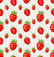 Image showing Seamless Pattern of Ripe Strawberry