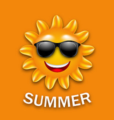 Image showing Cool Happy Summer Sun in Sunglasses