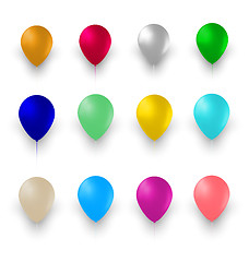 Image showing Set of Colorful Air Balloons Isolated on White Background