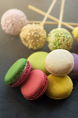 Image showing French colorful macarons