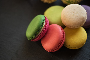 Image showing French colorful macarons