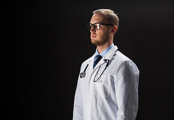 Image showing doctor in white coat with stethoscope