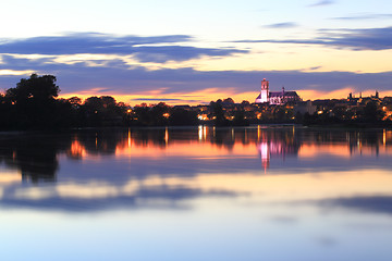 Image showing Nevers cathedral in the sunset