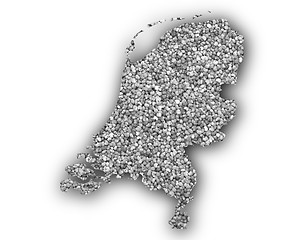 Image showing Textured map of the Netherlands,