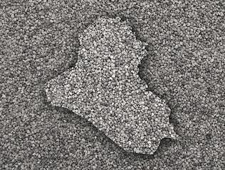 Image showing Map of Iraq on poppy seeds