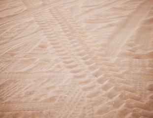 Image showing wheel track on sand