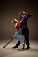 Image showing The man and the woman dancing argentinian tango