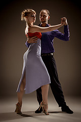 Image showing The man and the woman dancing argentinian tango