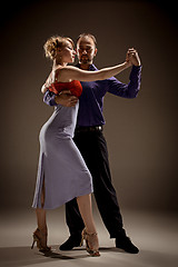 Image showing The man and the woman dancing argentinian tango