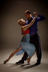 Image showing The man and the woman dancing argentinian tango