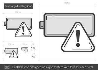 Image showing Discharged battery line icon.
