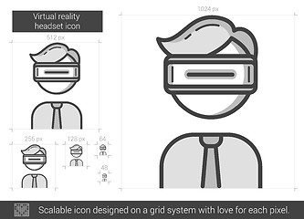 Image showing Virtual reality headset line icon.