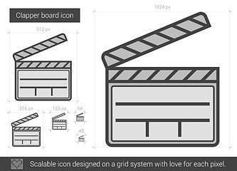 Image showing Clapper board line icon.