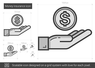 Image showing Money insurance line icon.