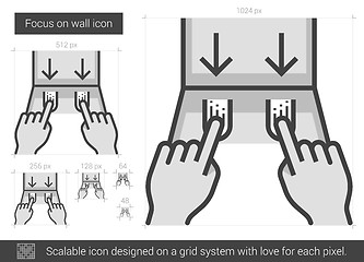 Image showing Wall focus line icon.