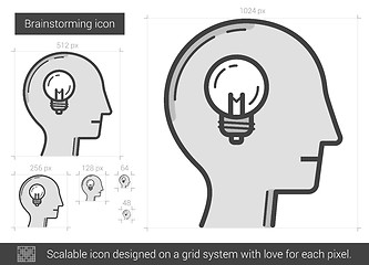 Image showing Brainstorming line icon.