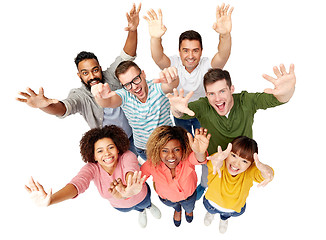 Image showing international group of happy smiling people