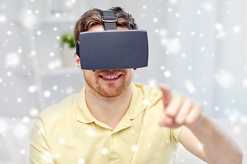 Image showing young man in virtual reality headset or 3d glasses