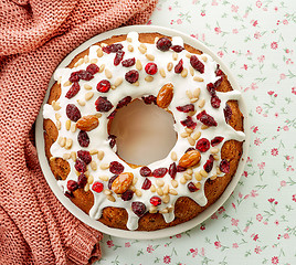 Image showing freshly baked fruit cake