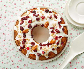 Image showing freshly baked fruit cake