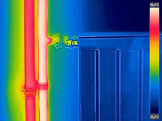 Image showing Infrared Thermal Image of closed Radiator Heater in house