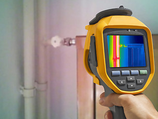 Image showing Recording closed Radiator Heater with Infrared Thermal Camera