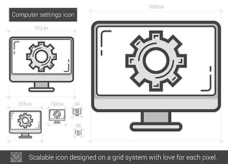 Image showing Computer settings line icon.