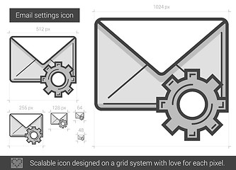 Image showing Email settings line icon.