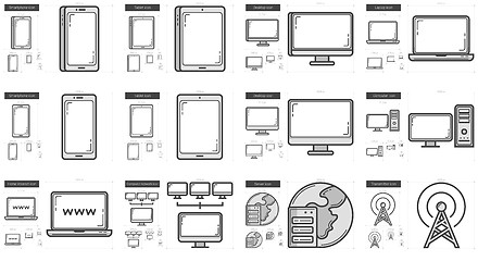 Image showing Gadgets line icon set.