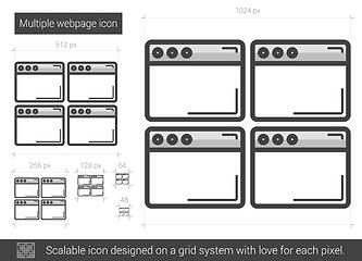 Image showing Multiple webpage line icon.