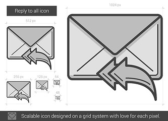 Image showing Reply to all line icon.