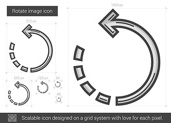 Image showing Rotate image line icon.