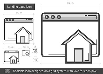 Image showing Landing page line icon.